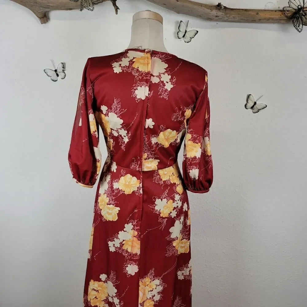 Vintage 70s Ronda Roy Floral maxi